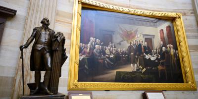 Statue of George Washington in the US Capitol Rotunda