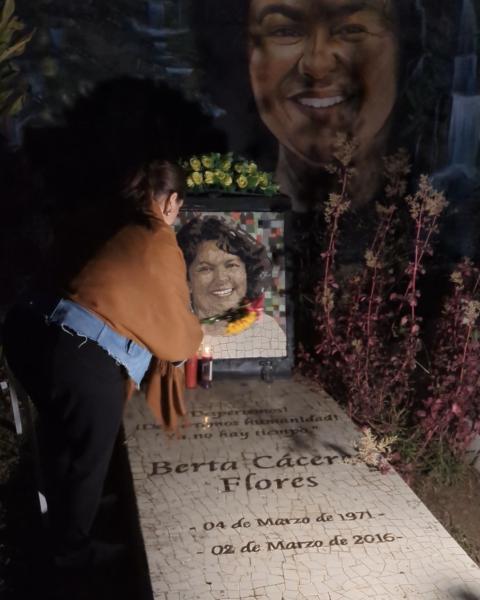Congresswoman Ramirez at Berta Caceres Flores' resting place
