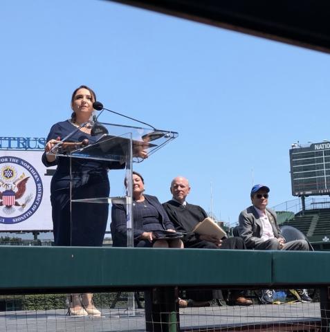 Ramirez giving a speech