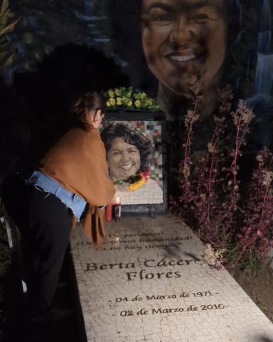 Congresswoman Ramirez at Berta Caceres Flores' resting place
