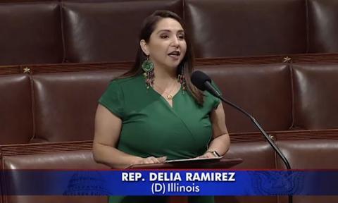 Ramirez giving a speech
